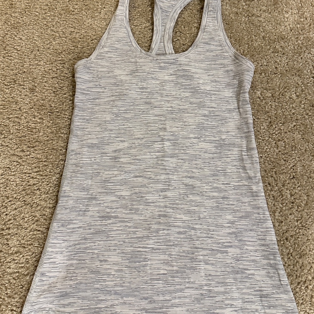 Lululemon Athletica Light Gray Racerback workout Tank Top Size Small